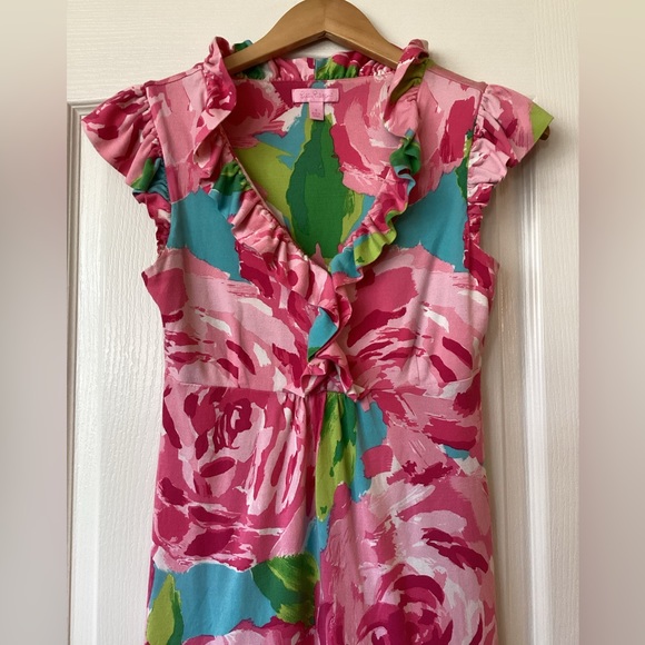 Rare Lilly Pulitzer Clare Dress in Hotty Pink First Impressions, Size Small. - Picture 3 of 10